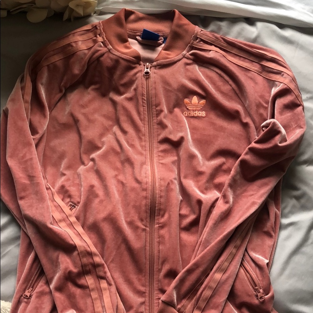 Adidas Pink Velvet Zip Up
